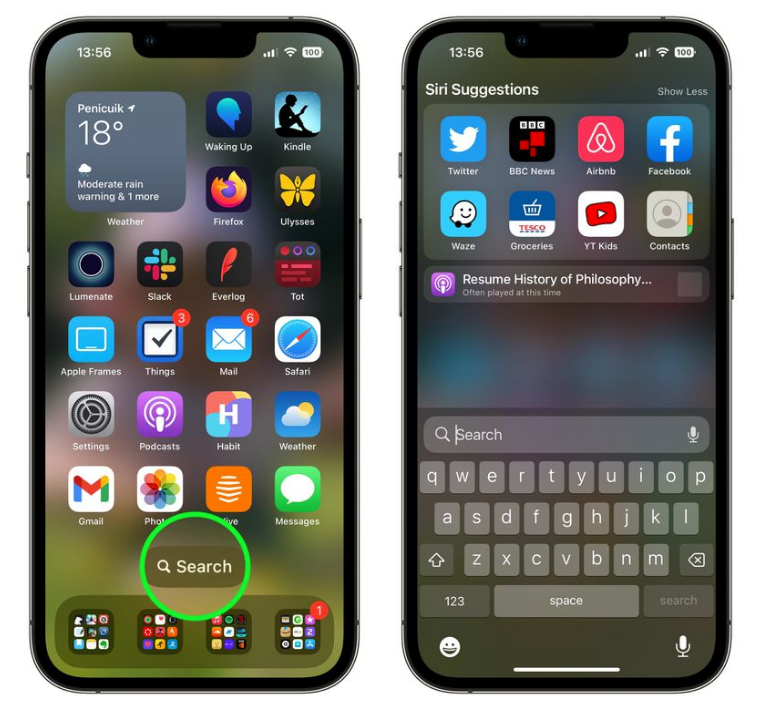 珠海苹果手机维修分享升级到 iOS 16 后，如何删除主屏幕上的搜索按钮 