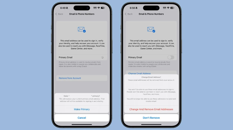 珠海苹果手机维修分享苹果 iOS 18.1 支持设置“主要”邮箱地址并更改 iCloud 邮箱 